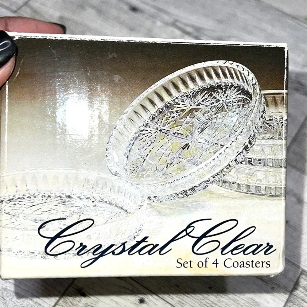 Vintage Essex Lead Crystal Coaster Set of 3